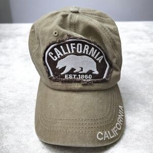 California Bear Khaki Adjustable Cap